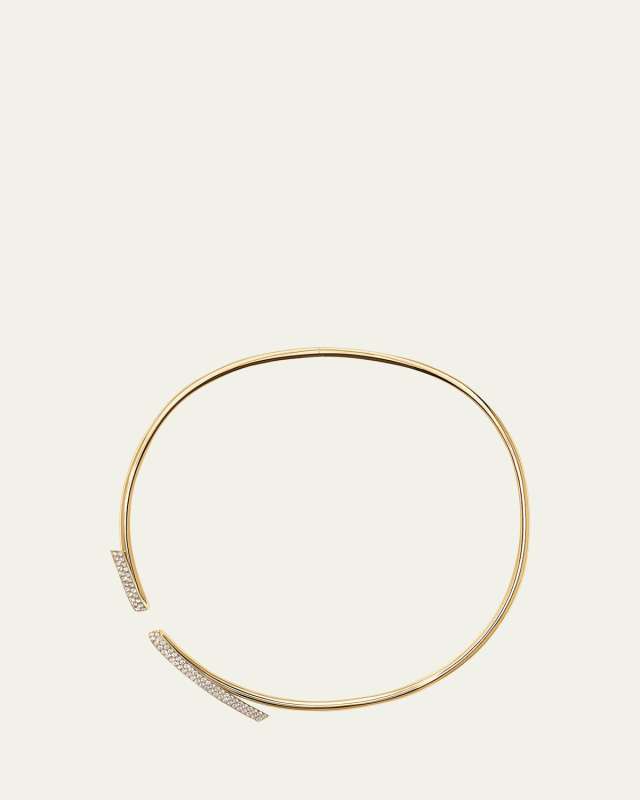 18K Yellow Gold Inside Out Diamond Flip Choker Necklace
